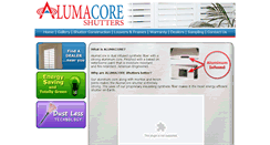 Desktop Screenshot of alumacoreshutters.com