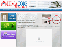 Tablet Screenshot of alumacoreshutters.com